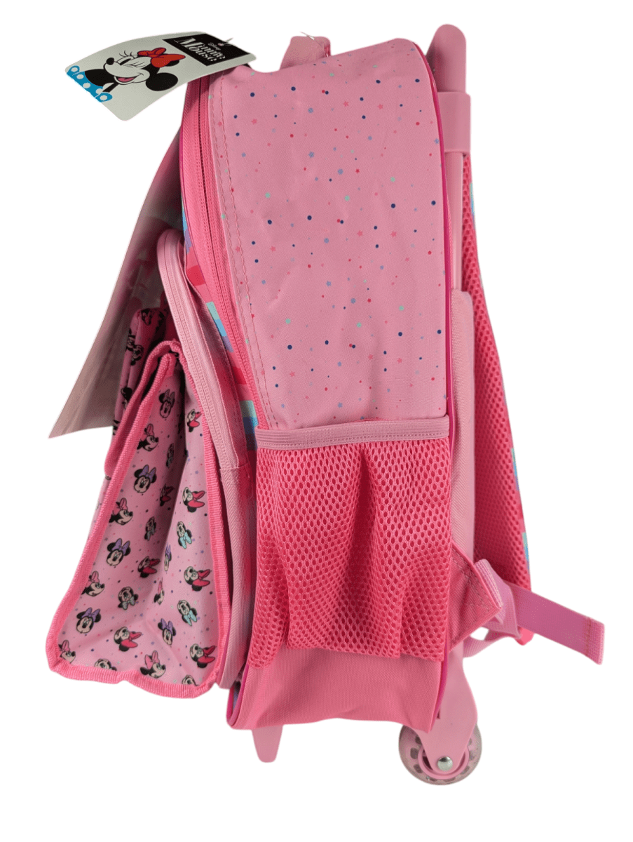 PACK ESCOLAR MINNIE 4 PIEZAS CON RUEDAS: MOCHILA, LONCHERA, ESTUCHE Y BOTELLA DISNEY 20254