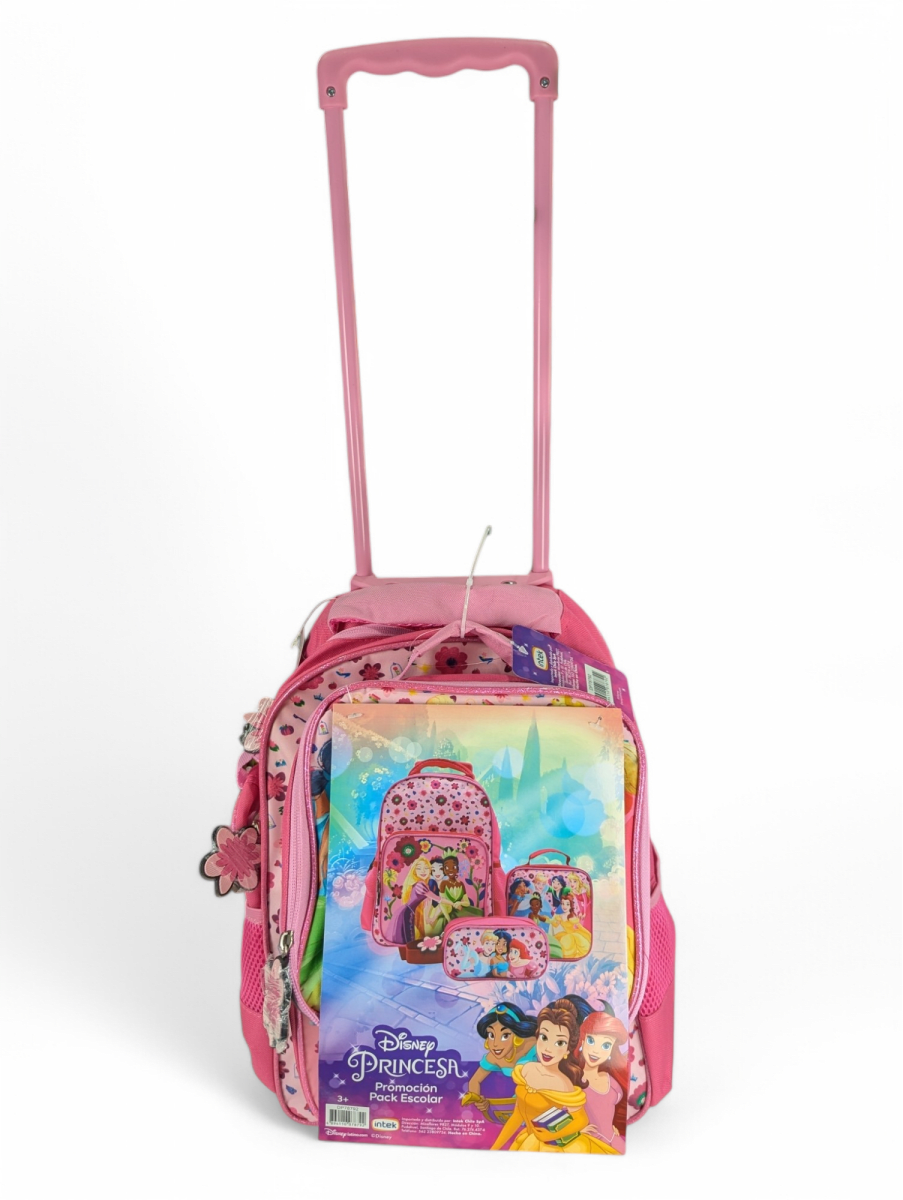 PACK ESCOLAR PRINCESAS CON RUEDAS: MOCHILA, LONCHERA Y ESTUCHE DISNEY ...