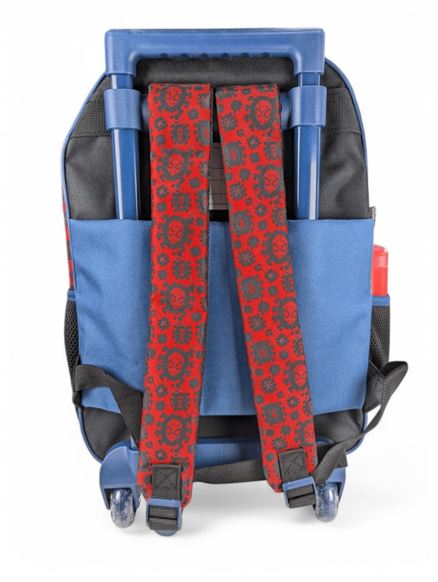 PACK ESCOLAR SPIDERMAN 4 PIEZAS CON RUEDAS: MOCHILA, LONCHERA, ESTUCHE Y BOTELLA MARVEL 20255
