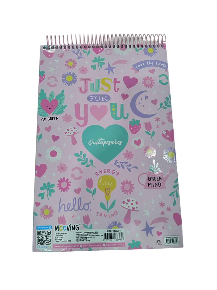 CROQUERA QUITAPESARES 80HJS PAPEL PREMIUM I LOVE MY PLANET2