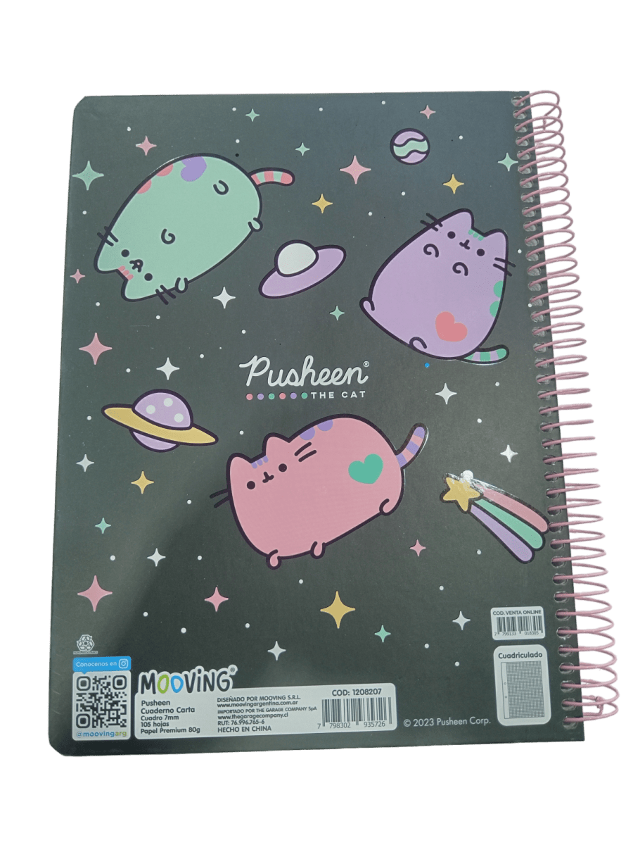 CUADERNO CARTA 3 MATERIAS PAPEL PREMIUM PUSHEEN4