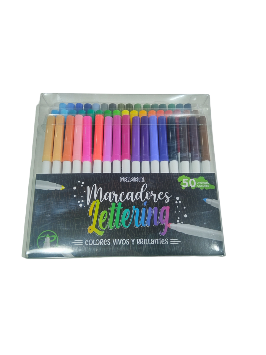 MARCADOR PROARTE DOBLE PUNTA LETTERING 50 COLORES1
