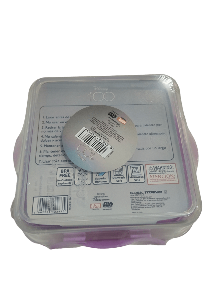 HERMETICO CUADRADO 500ML MINNIE 100 AÑOS2