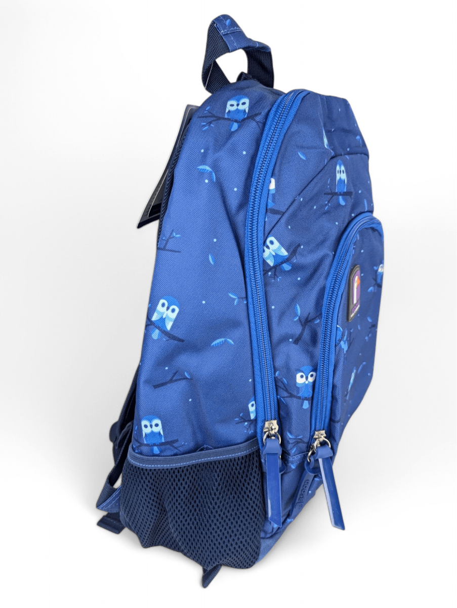 MOCHILA GOOSE BUHOS AZUL: DISEÑO DI COMO, 2 COMPARTIMIENTOS Y PORTA LAPTOP2