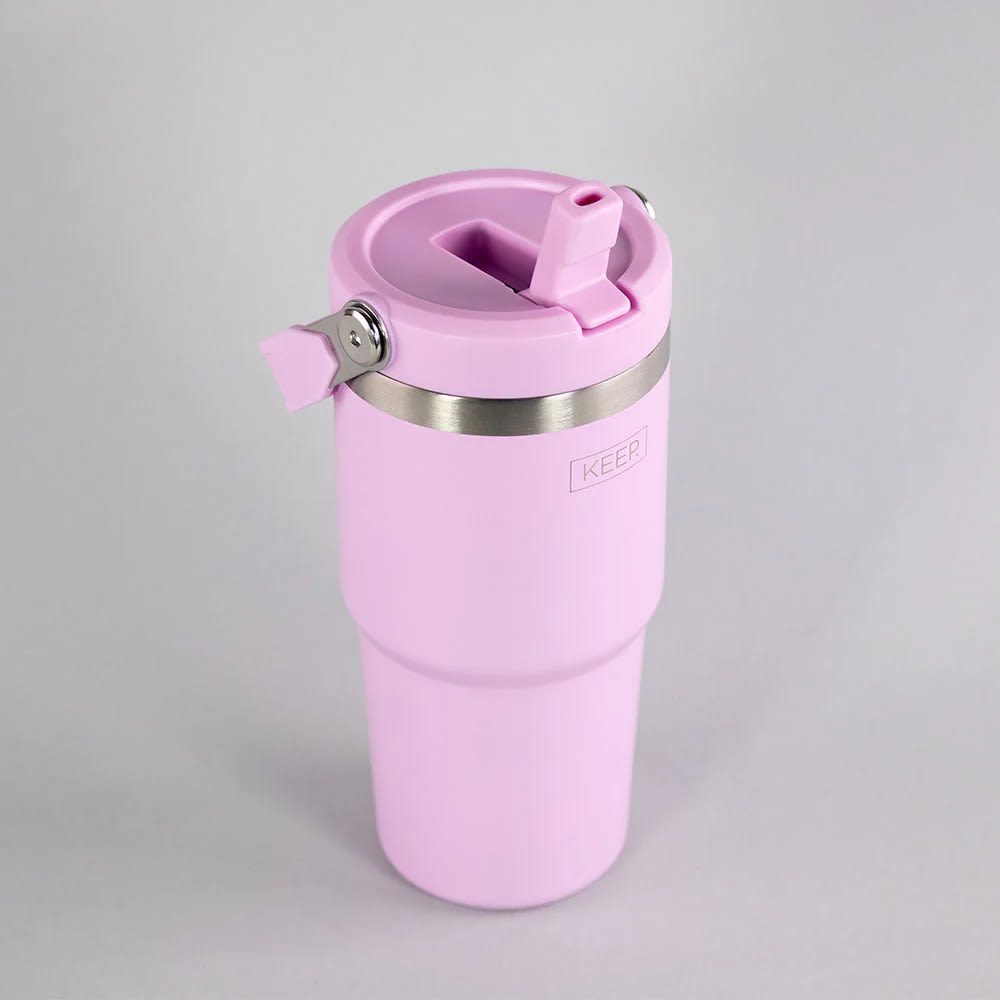 BOTELLA INSULADA C/ MANGO COLORES 590ML KEEP ROSADO3