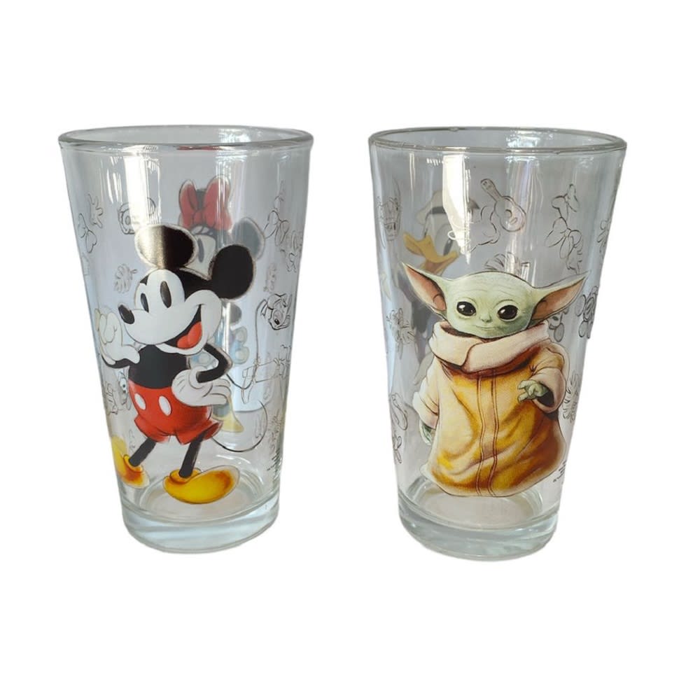 SET 2 VASOS VIDRIO DISNEY 100 AÑOS3
