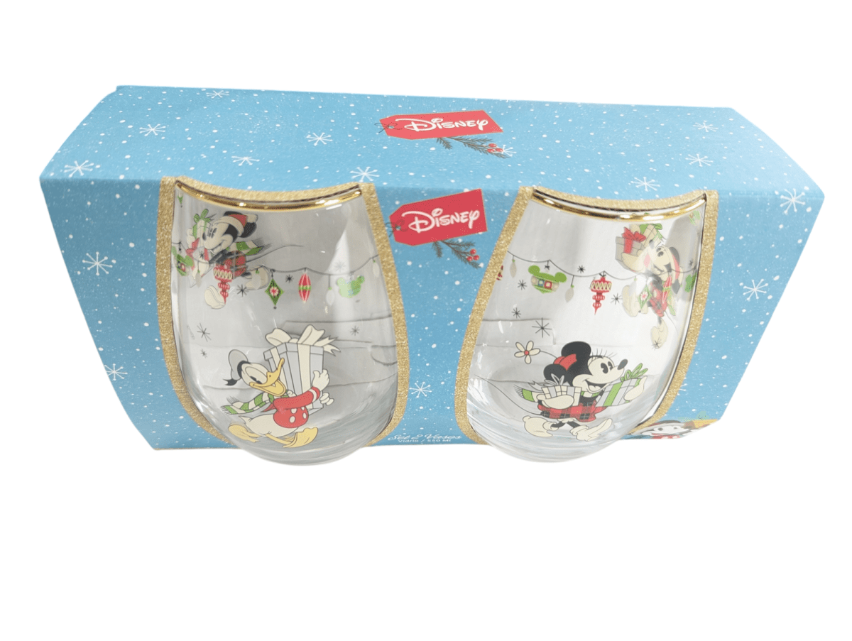 SET 2 VASOS VIDRIO EDICIÓN NAVIDAD DISNEY2