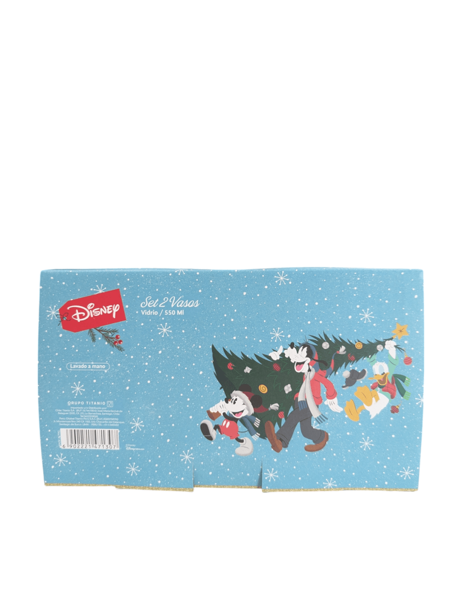 SET 2 VASOS VIDRIO EDICIÓN NAVIDAD DISNEY3