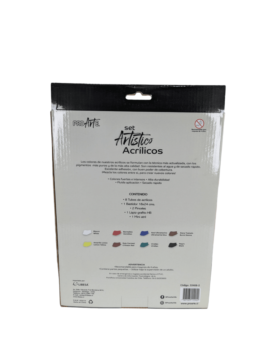 SET ARTISTICO PROARTE ACRILICO 13PCS2