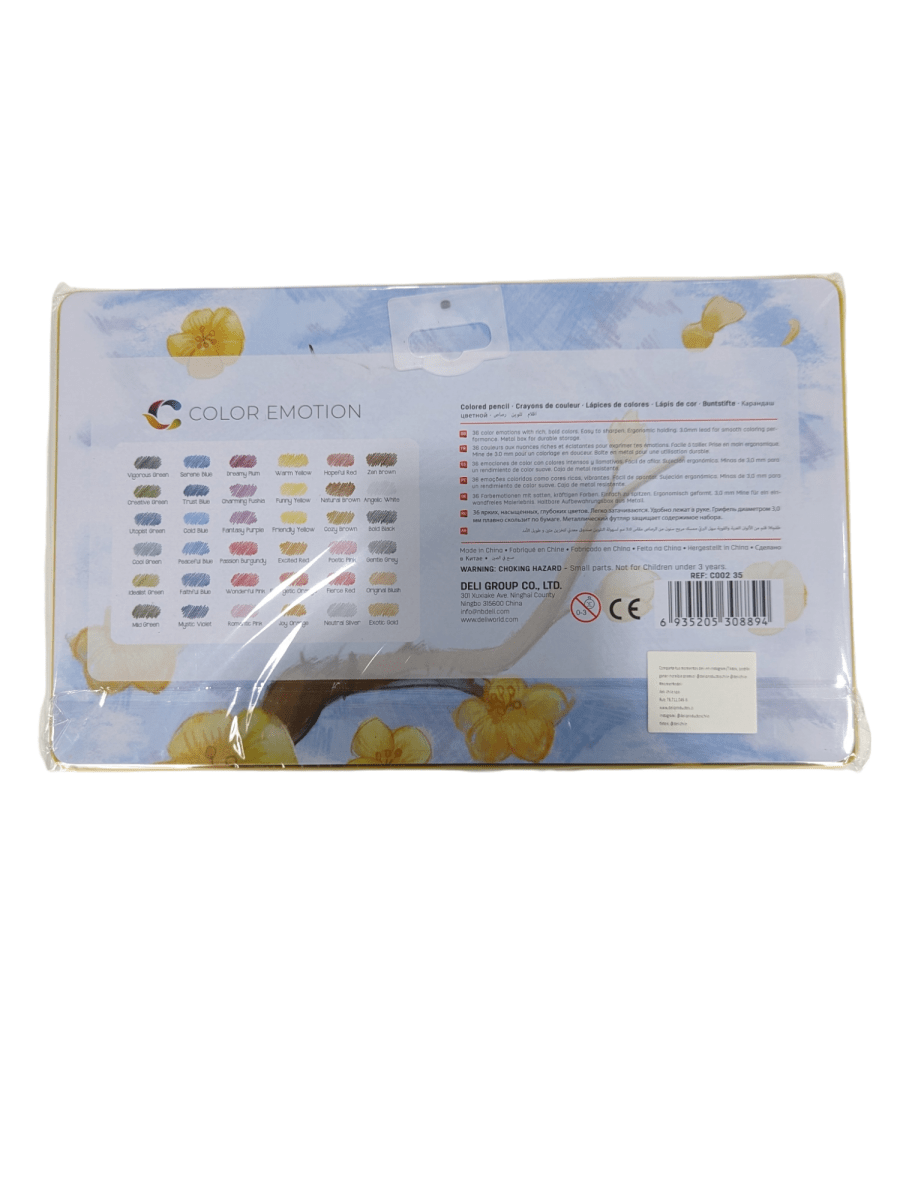 SET DE 36 LAPICES DE COLORES DELI EN ESTUCHE DE METAL2