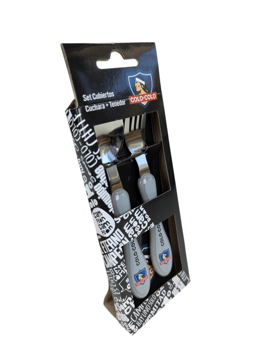 SET DE CUBIERTOS COLO COLO FANÁTICOS: CUCHARA Y TENEDOR ACERO INOXIDABLE3