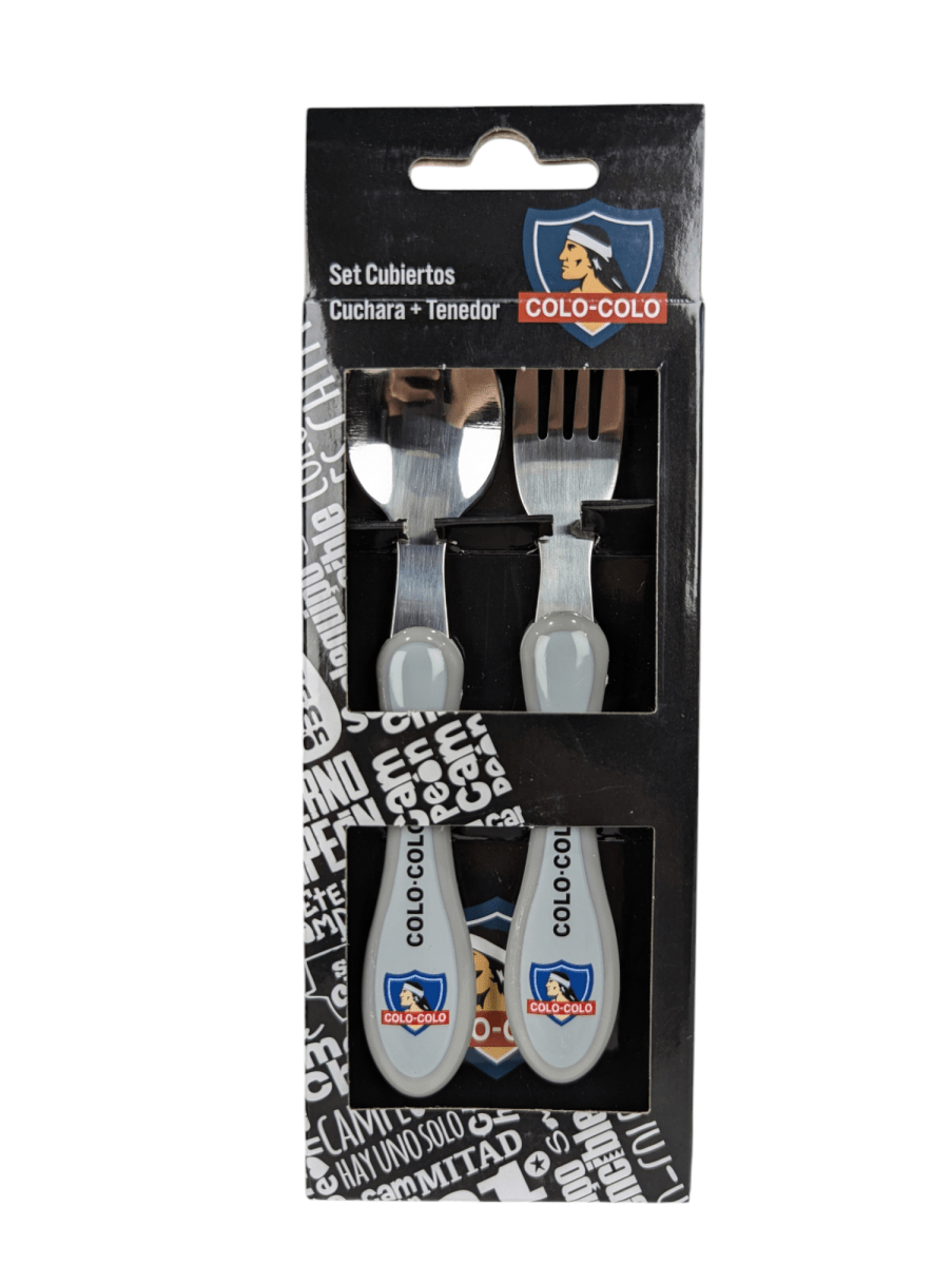 SET DE CUBIERTOS COLO COLO FANÁTICOS: CUCHARA Y TENEDOR ACERO INOXIDABLE2