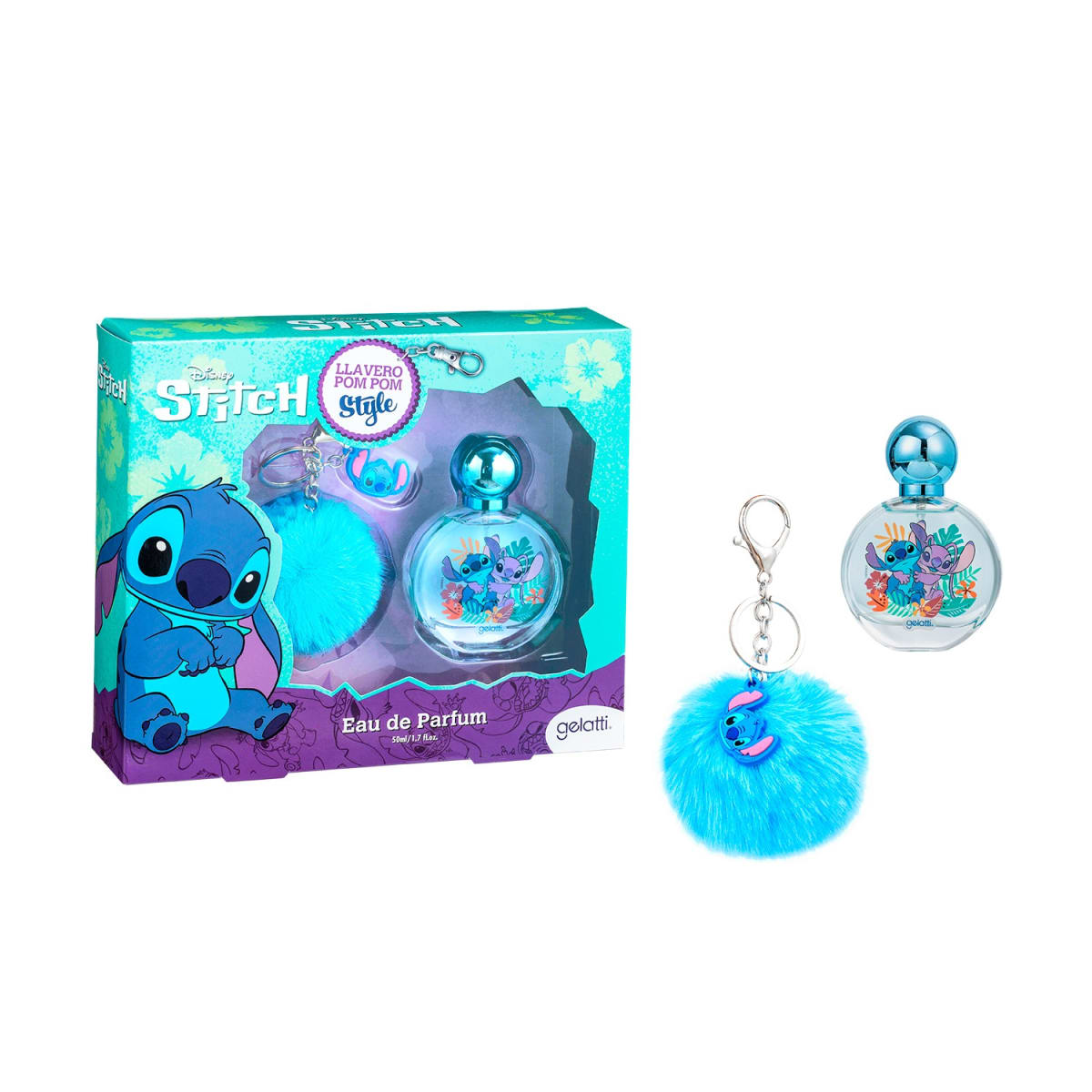 SET DE PERFUME STITCH 50ML + LLAVERO POM POM1