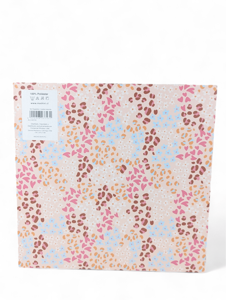 SET DE REGALO 2 TOALLAS + ESPONJA EN CAJA ROSA3