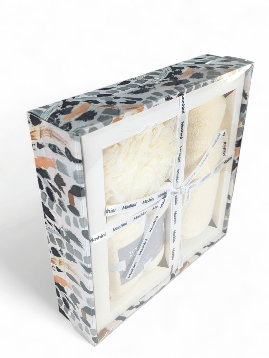 SET DE REGALO 2 TOALLAS Y ESPONJA VAINILLA MASHINI2