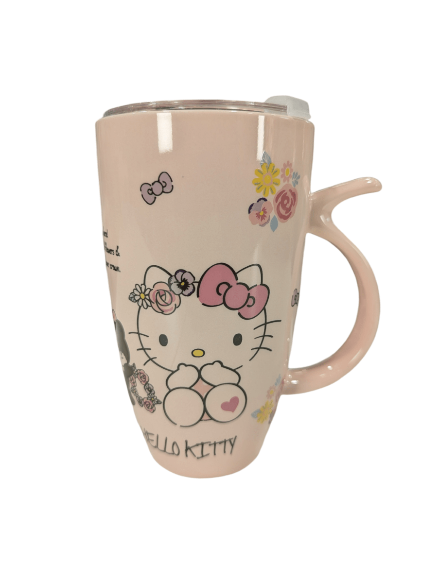 TAZON CERAMICO GRANDE C/ TAPA HELLO KITTY ROSADO1