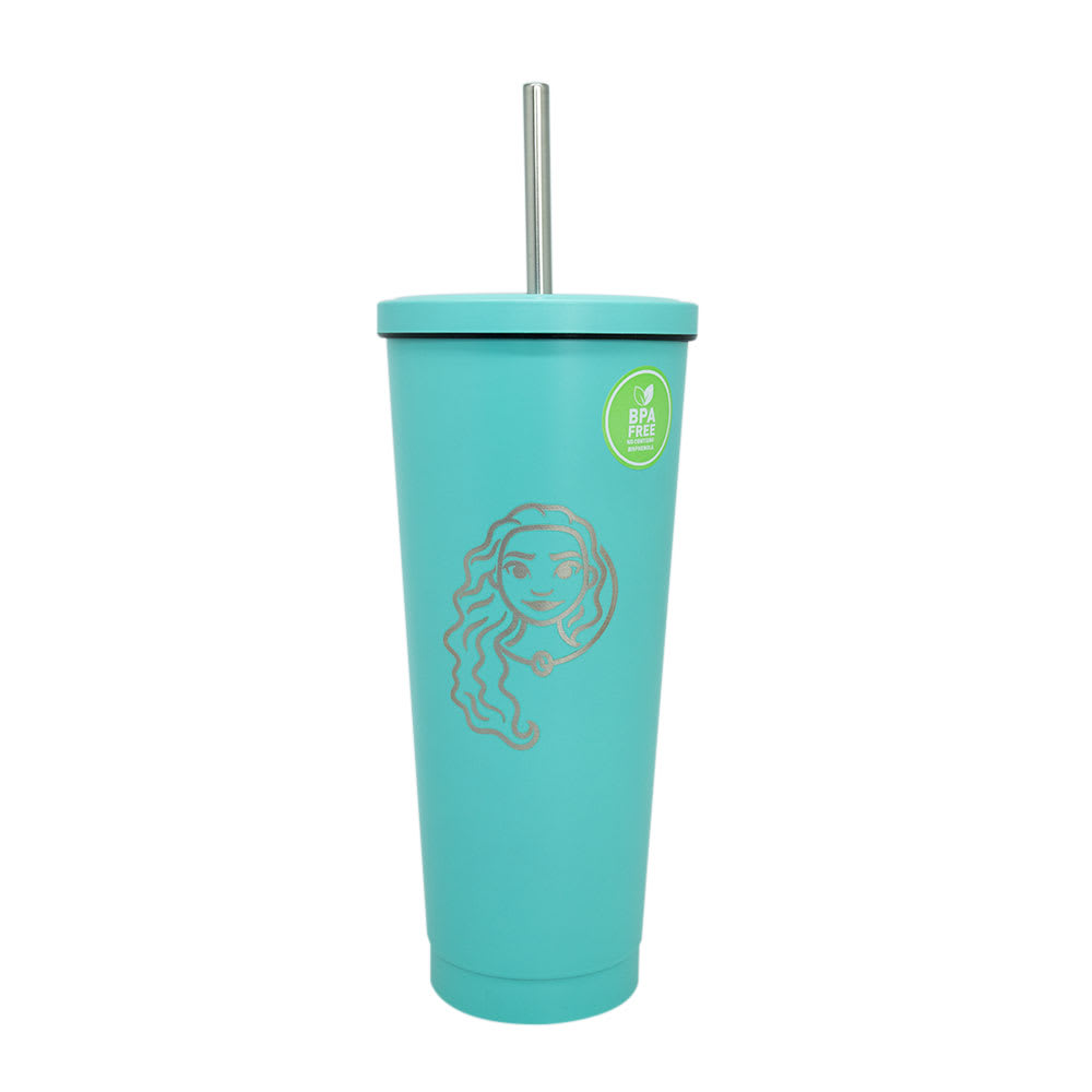 VASO TUMBLER ACERO INOXIDABLE VERDE 700ML PRINCESAS1