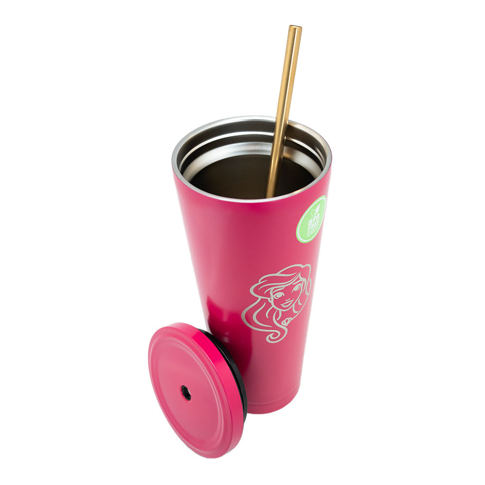 VASO TUMBLER ACERO INOXIDABLE FUSCIA 700ML PRINCESAS5