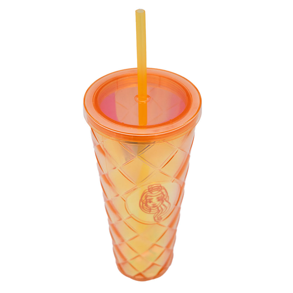 VASO TUMBLER PRINCESAS NARANJO2