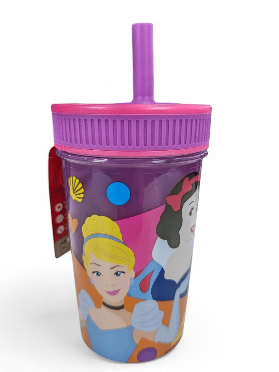 VASO ANTIDERRAME PRINCESAS DISNEY CON BOMBILLA - SIN DERRAMES - 370ML2