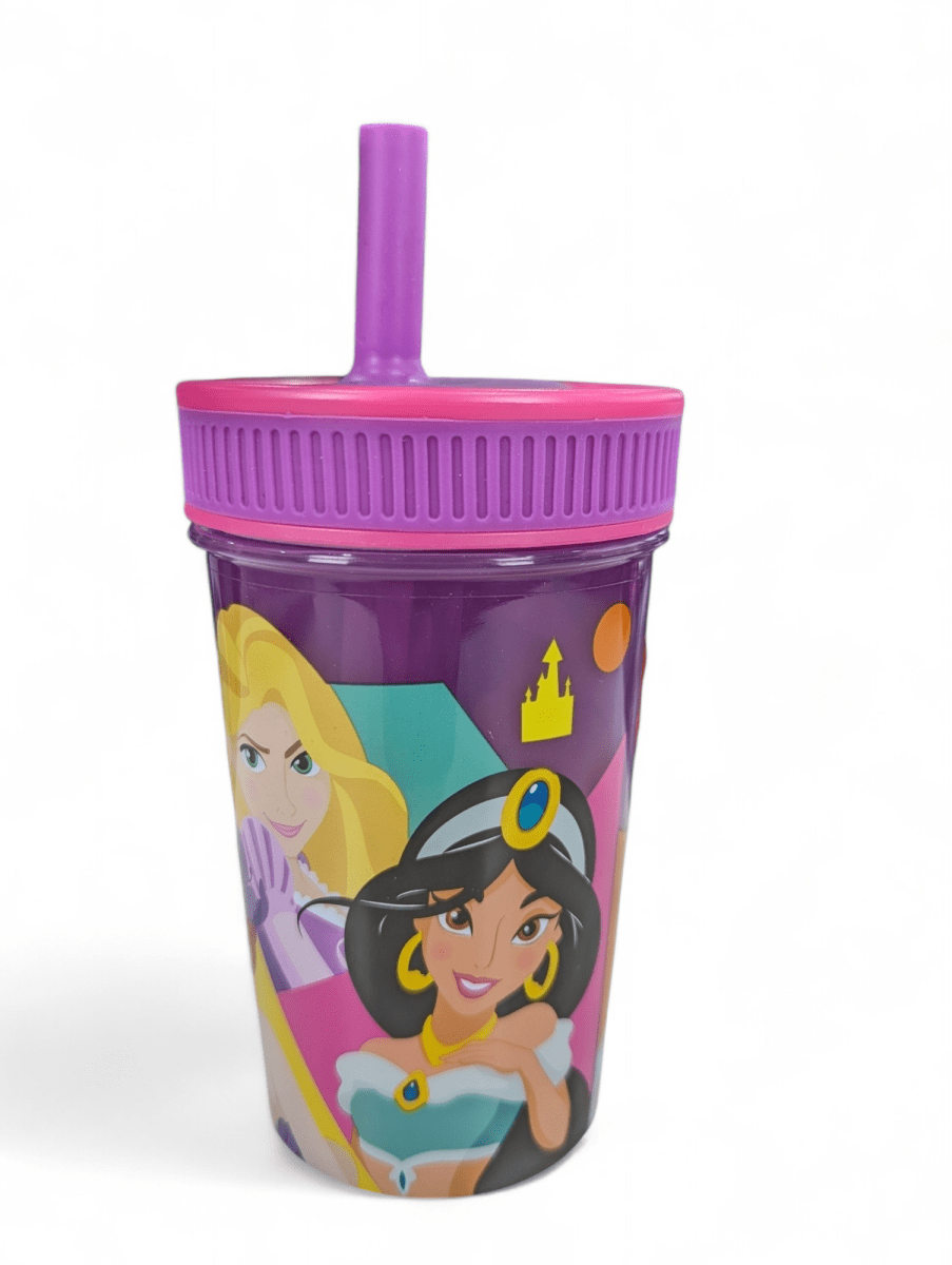 VASO ANTIDERRAME PRINCESAS DISNEY CON BOMBILLA - SIN DERRAMES - 370ML3