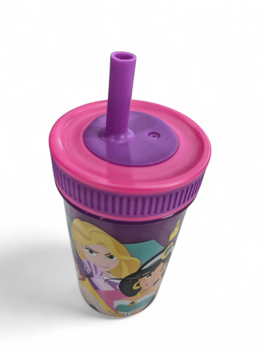 VASO ANTIDERRAME PRINCESAS DISNEY CON BOMBILLA - SIN DERRAMES - 370ML4