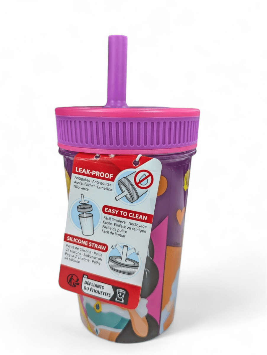 VASO ANTIDERRAME PRINCESAS DISNEY CON BOMBILLA - SIN DERRAMES - 370ML5