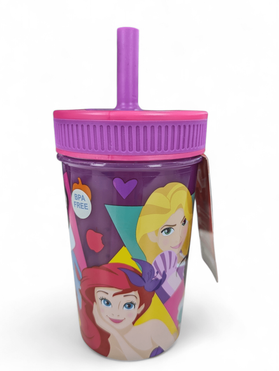 VASO ANTIDERRAME PRINCESAS DISNEY CON BOMBILLA - SIN DERRAMES - 370ML1