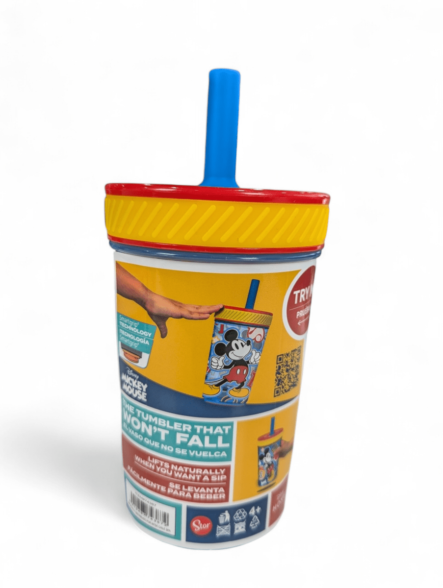 VASO ANTIVUELCO MICKEY MOUSE CON BOMBILLA DE SILICONA - 370 ML4