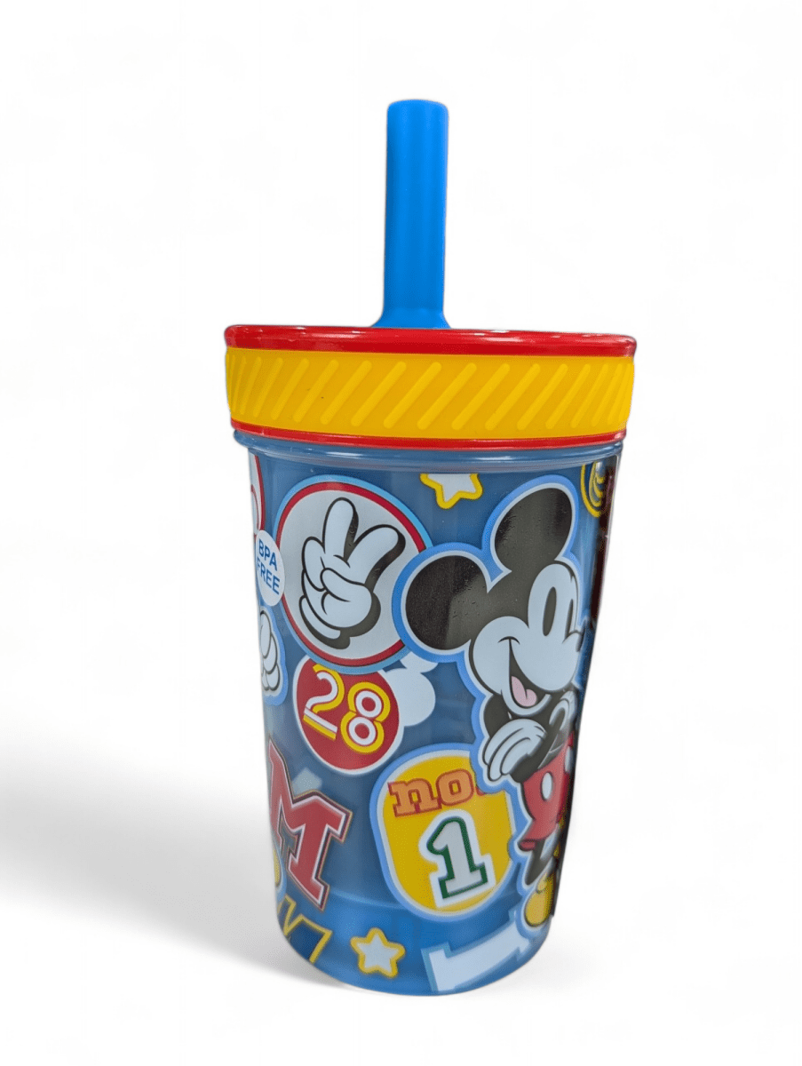 VASO ANTIVUELCO MICKEY MOUSE CON BOMBILLA DE SILICONA - 370 ML3
