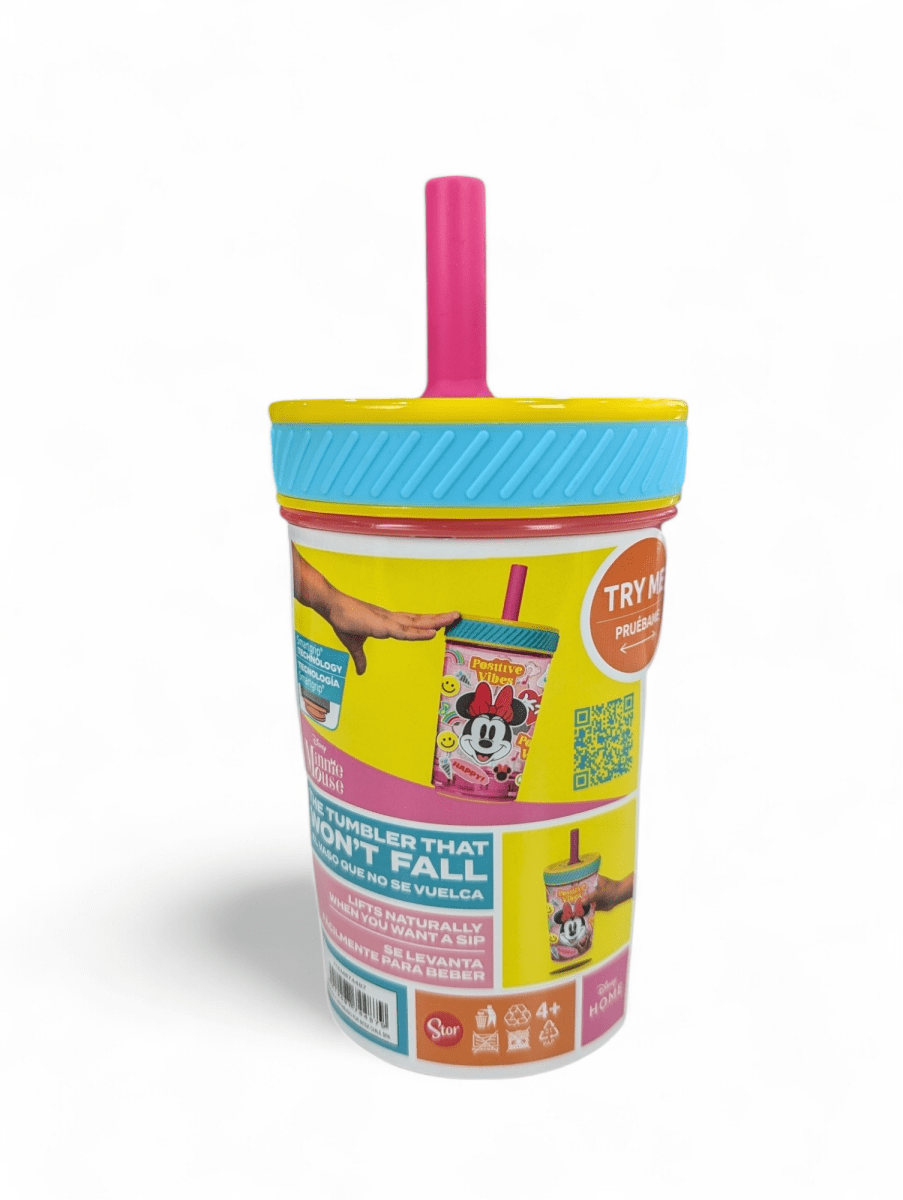 VASO ANTIVUELCO MINNIE MOUSE CON BOMBILLA DE SILICONA - 370 ML3
