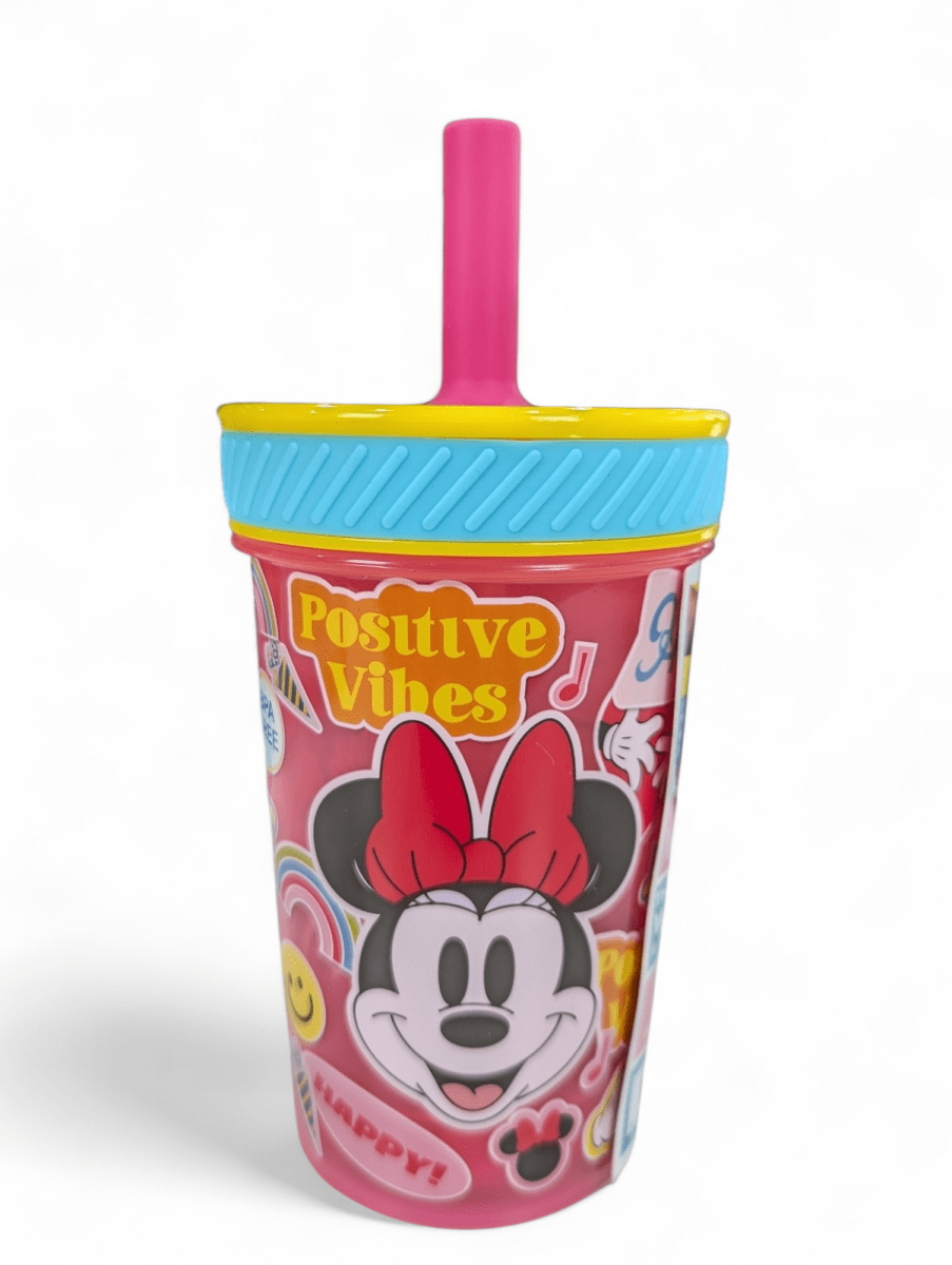 VASO ANTIVUELCO MINNIE MOUSE CON BOMBILLA DE SILICONA - 370 ML2
