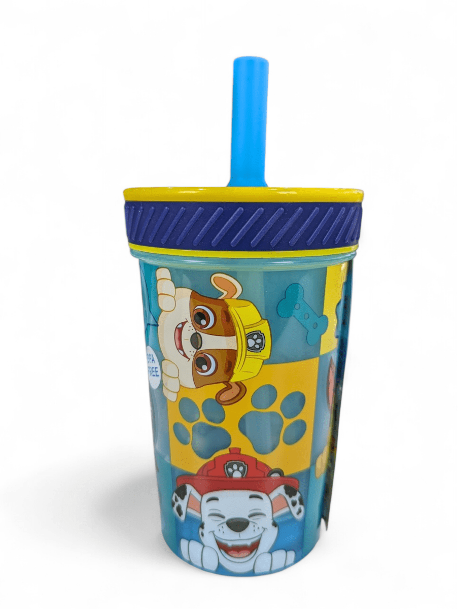 VASO ANTIVUELCO PAW PATROL CON BOMBILLA DE SILICONA - 370 ML2