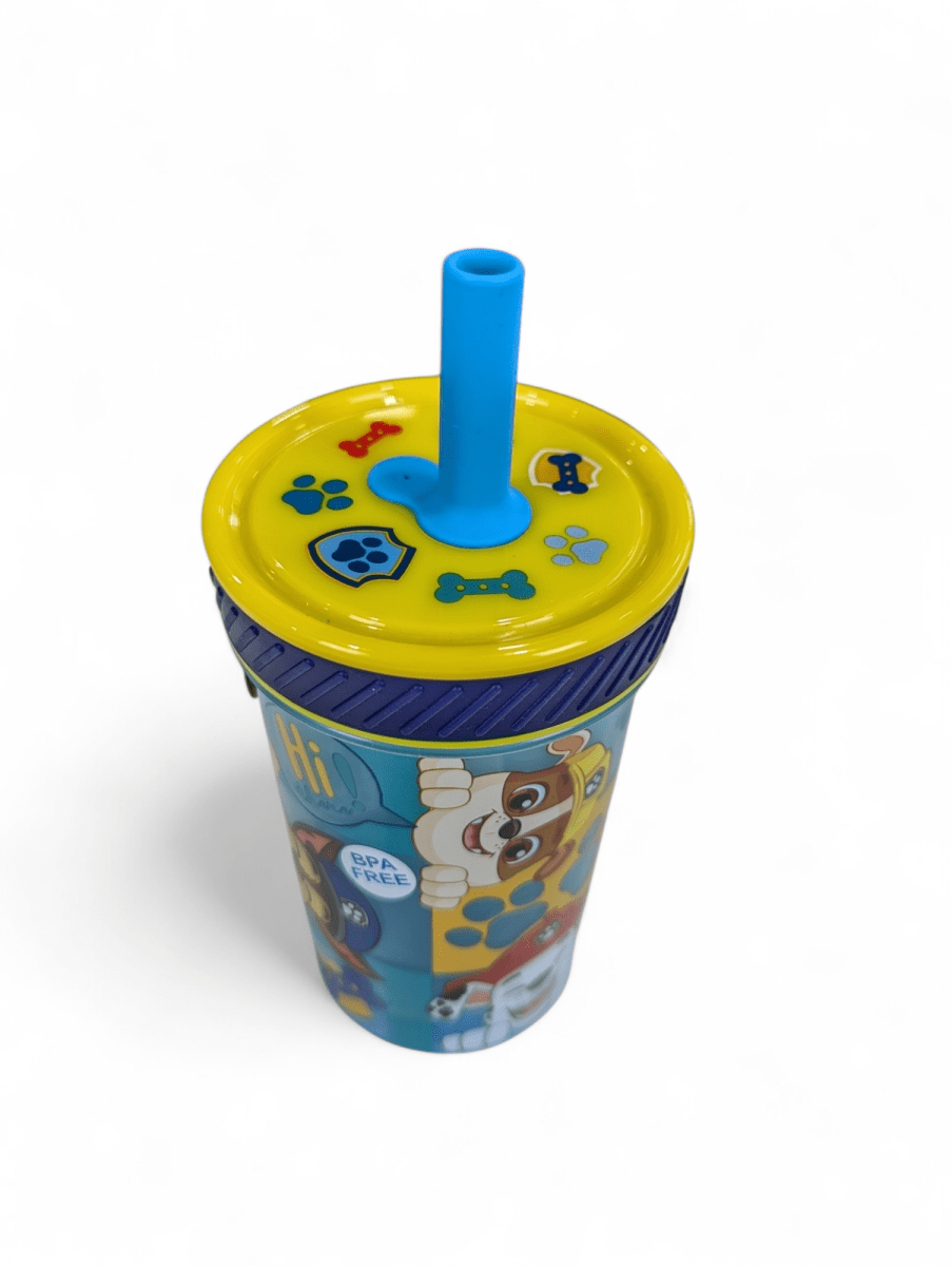VASO ANTIVUELCO PAW PATROL CON BOMBILLA DE SILICONA - 370 ML4