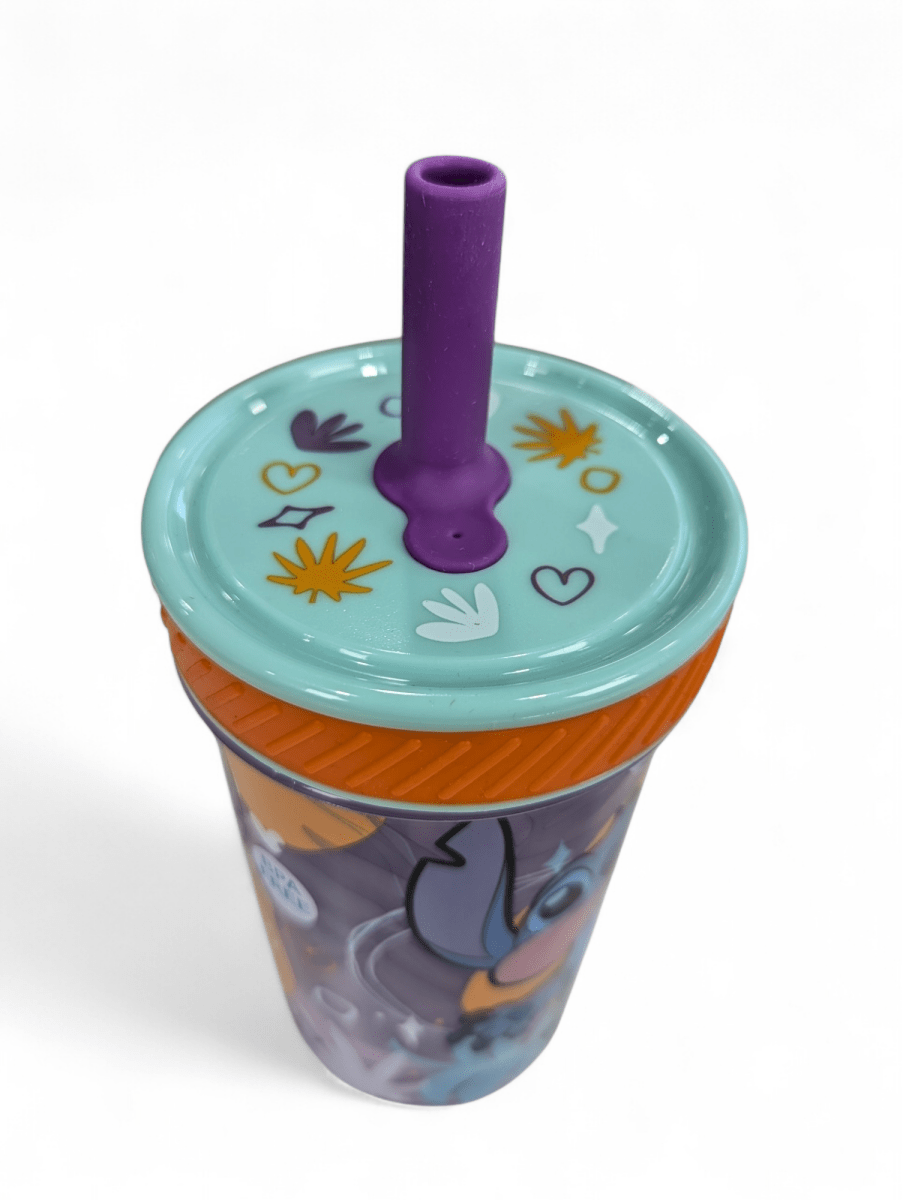 VASO ANTIVUELCO STITCH CON BOMBILLA DE SILICONA - 370 ML4