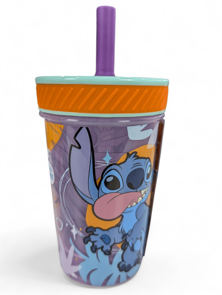 VASO ANTIVUELCO STITCH CON BOMBILLA DE SILICONA - 370 ML3
