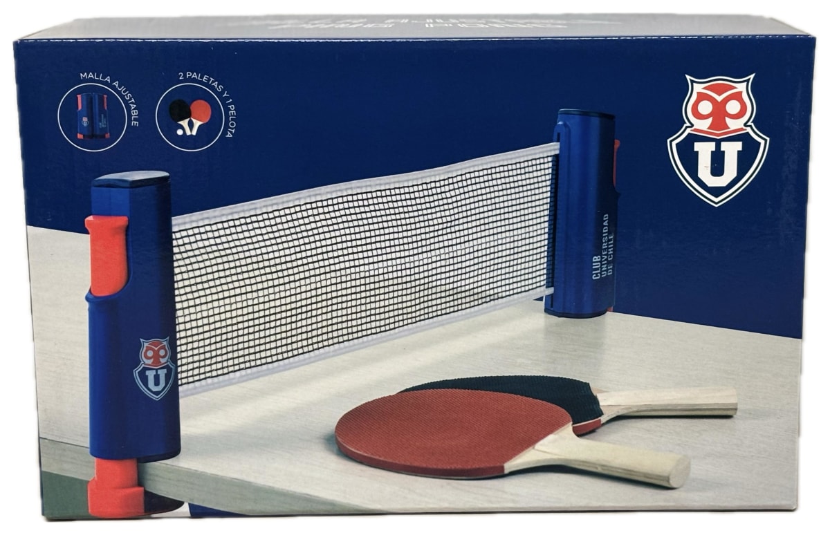 MALLA PING PONG AJUSTABLE +2 PALETAS UNIVERSIDAD DE CHILE2