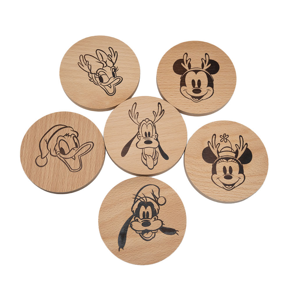 SET 6 POSAVASOS MADERA NAVIDAD DISNEY CLASSIC3