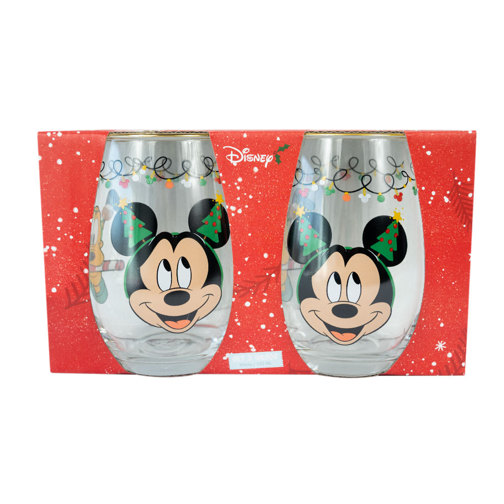 SET 2 VASOS REDONDOS 550ML NAVIDAD DISNEY 20253