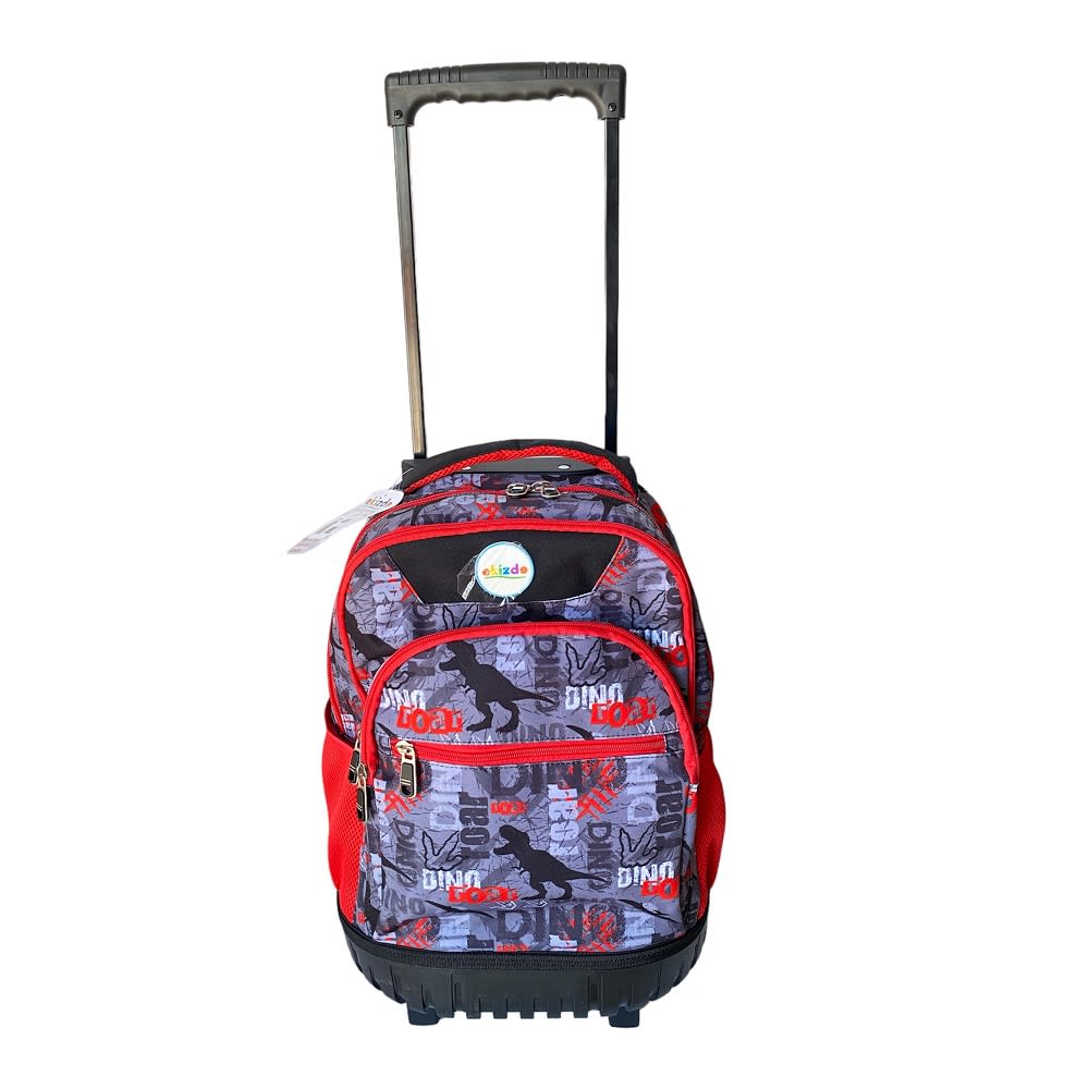 MOCHILA ESCOLAR DINOSAURIO EKIZDE REFORZADA: PACK 3 PIEZAS CON LONCHERA Y ESTUCHE3
