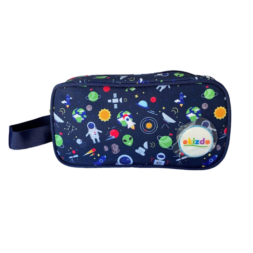 MOCHILA ESCOLAR ESPACIAL EKIZDE REFORZADA: PACK 3 PIEZAS CON LONCHERA Y ESTUCHE2