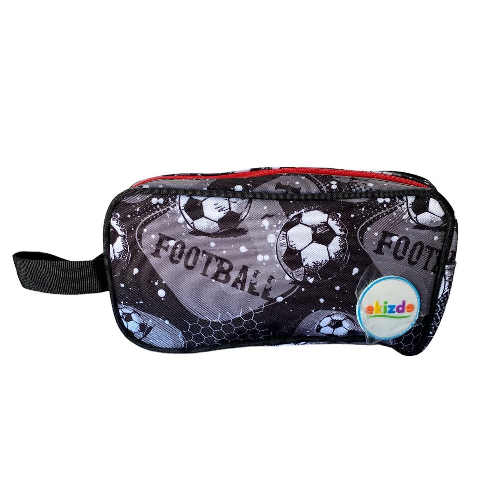 MOCHILA ESCOLAR FUTBOL EKIZDE REFORZADA: PACK 3 PIEZAS CON LONCHERA Y ESTUCHE3