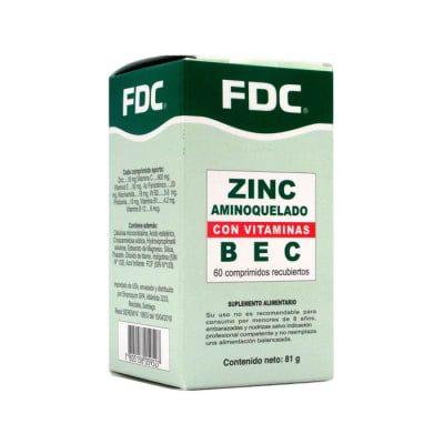 Zinc Aminoquelado + Vit. B E y C - 60 Comprimidos1