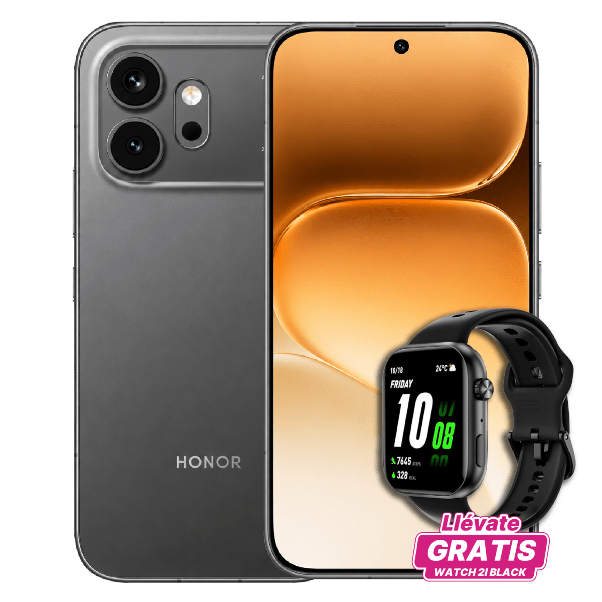Celular Honor 600 Pro 5G 12+512GB + Watch 2i Black de regalo.4
