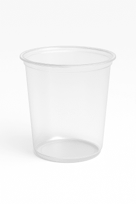 POTE  1000  CC      TRANSPARENTE    REDONDO      CON TAPA(Paquete x50)