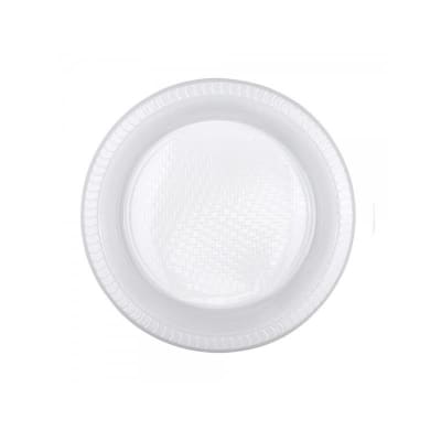 PLATO BLANCO 22 CMS PLASTICO (Paquete x 50)