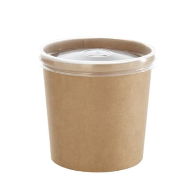POTE     360  CC       KRAFT  CON  TAPA  TRANSPARENTE ( Paquete x 25)