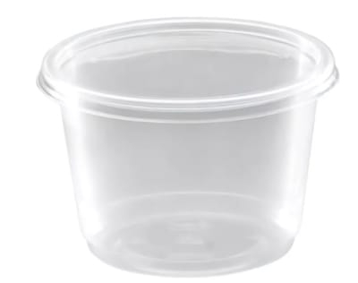 POTE     500  CC       TRANSPARENTE   REDONDO       CON TAPA(Paquete x50)