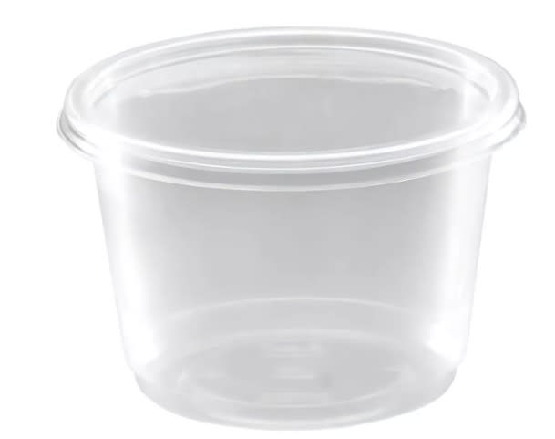 POTE     500  CC       TRANSPARENTE   REDONDO       CON TAPA(Paquete x50)1