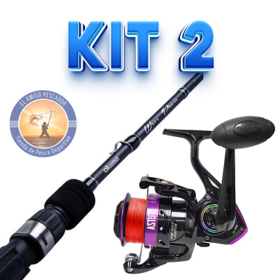 KIT 2 CAÑA WAVE POWER 2.10MT 10-30GR + CARRETE ASTUTE 20001